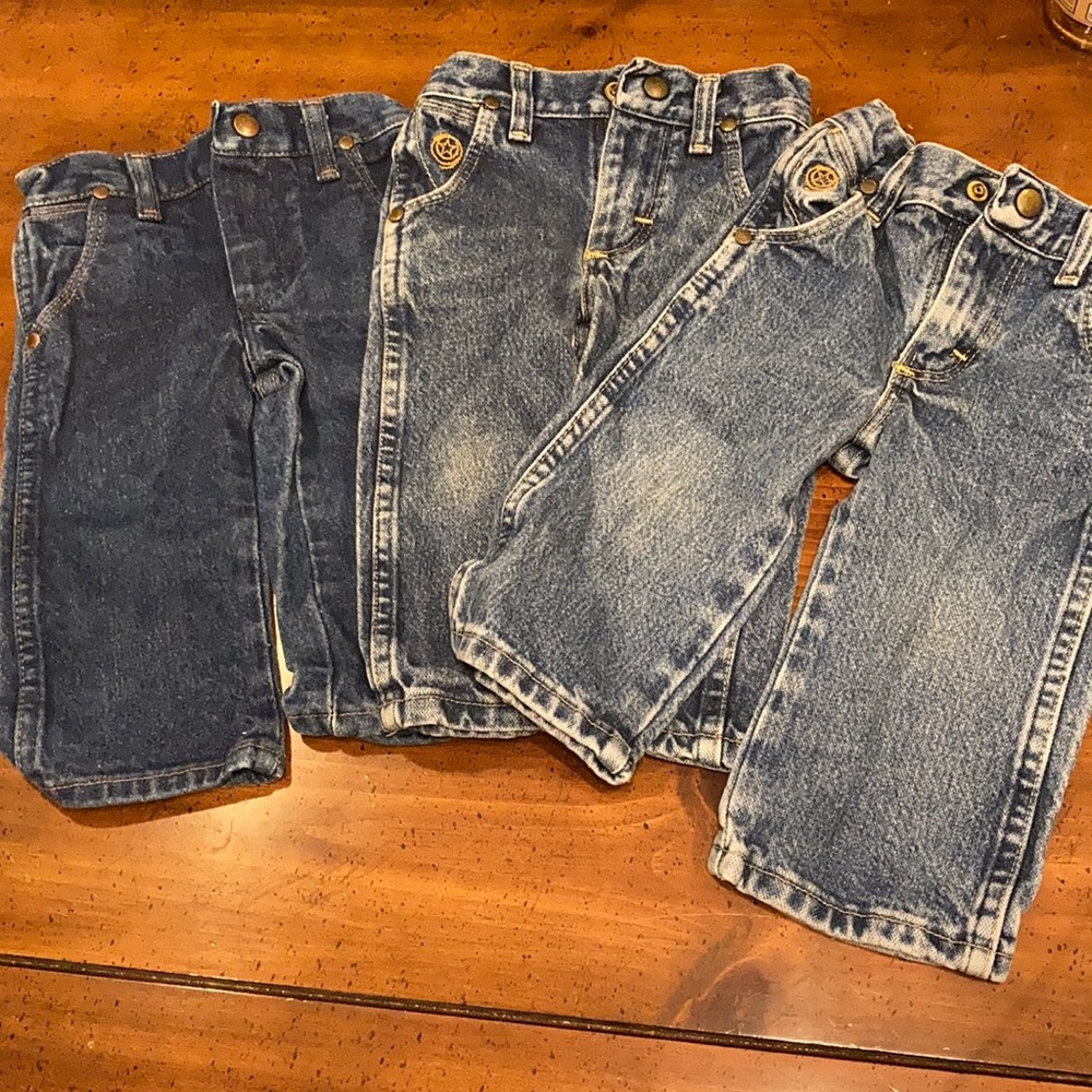 Lot of 3-pair of Toddler size 1 wrangler jeans